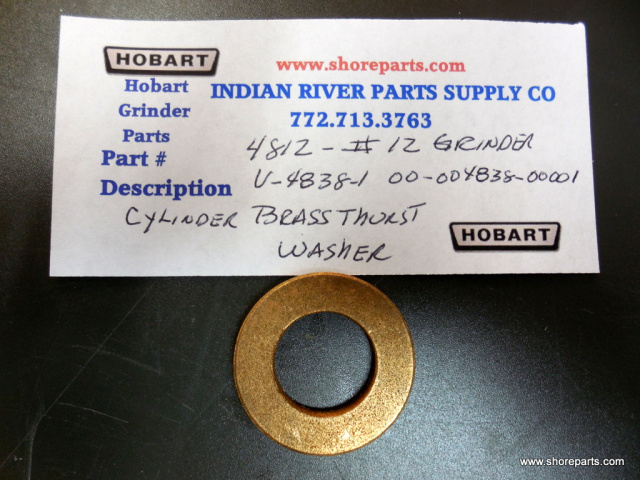 Hobart 4812 # 12 Meat Grinder V-4838-1-00-004838-00001 Cylinder Brass Thrust Washer 1-1/2" x 3/4"